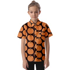 Black And Orange Pumpkin Kids  Short Sleeve Shirt by ConteMonfrey