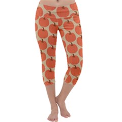 Cute Pumpkin Capri Yoga Leggings by ConteMonfrey