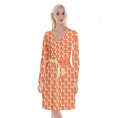 Cute Pumpkin Long Sleeve Velvet Front Wrap Dress by ConteMonfrey