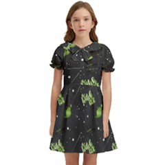 Halloween - The Witch Is Back   Kids  Bow Tie Puff Sleeve Dress by ConteMonfrey