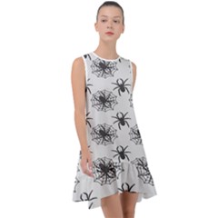 Spider Web - Halloween Decor Frill Swing Dress by ConteMonfrey