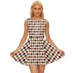 Halloween Palette Plaids   Sleeveless Button Up Dress by ConteMonfrey