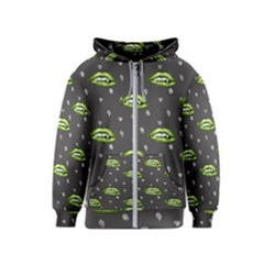 Green Vampire Mouth - Halloween Modern Decor Kids  Zipper Hoodie by ConteMonfrey