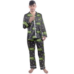 Green Vampire Mouth - Halloween Modern Decor Men s Long Sleeve Satin Pajamas Set by ConteMonfrey