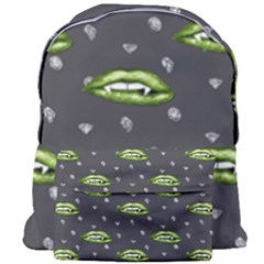 Green Vampire Mouth - Halloween Modern Decor Giant Full Print Backpack by ConteMonfrey