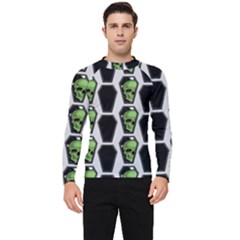 Coffins And Skulls - Modern Halloween Decor  Men s Long Sleeve Rash Guard by ConteMonfrey