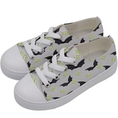 Boo! Bat Rain - Halloween Decor  Kids  Low Top Canvas Sneakers by ConteMonfrey