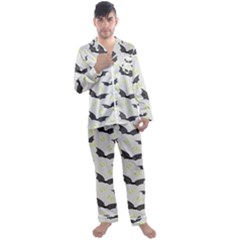 Boo! Bat Rain - Halloween Decor  Men s Long Sleeve Satin Pajamas Set by ConteMonfrey
