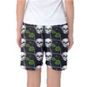 Green Roses And Skull - Romantic Halloween   Women s Basketball Shorts View2