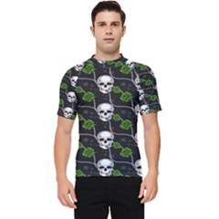 Green Roses And Skull - Romantic Halloween   Men s Short Sleeve Rash Guard by ConteMonfrey