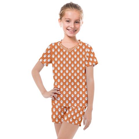 Cute Little Ghosts Halloween Theme Kids  Mesh Tee And Shorts Set by ConteMonfrey