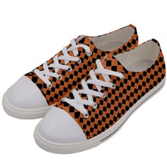 Halloween Black Orange Plaids Women s Low Top Canvas Sneakers