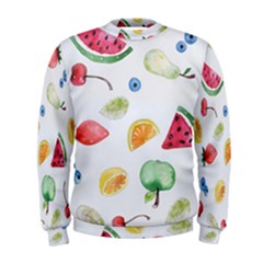 Fruit Summer Vitamin Watercolor Men s Sweatshirt by Wegoenart