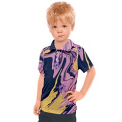 Pink Black And Yellow Abstract Painting Kids  Polo Tee