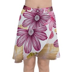 Fabric Pattern Texture Chiffon Wrap Front Skirt by Wegoenart