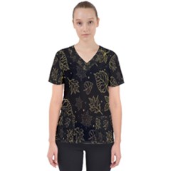 Leaves-01 Women s V-neck Scrub Top by nateshop