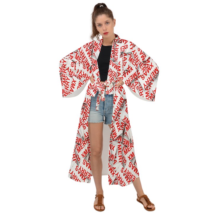 Merry-christmas Maxi Kimono