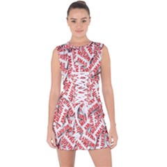 Merry-christmas Lace Up Front Bodycon Dress by nateshop