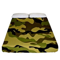 Army Camouflage Texture Fitted Sheet (california King Size) by nateshop