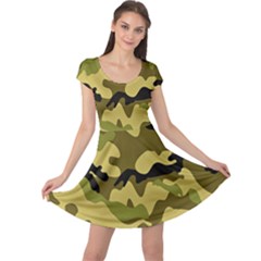 Army Camouflage Texture Cap Sleeve Dress by nateshop