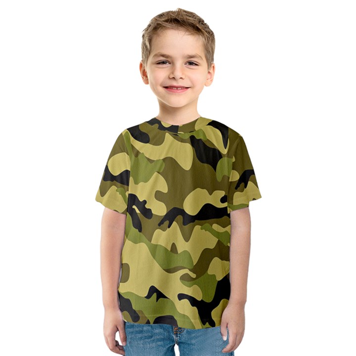 Army Camouflage Texture Kids  Sport Mesh Tee