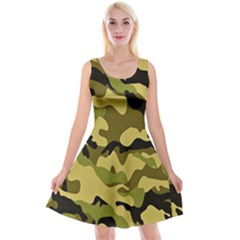 Army Camouflage Texture Reversible Velvet Sleeveless Dress by nateshop