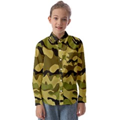 Army Camouflage Texture Kids  Long Sleeve Shirt by nateshop