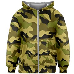 Army Camouflage Texture Kids  Zipper Hoodie Without Drawstring by nateshop