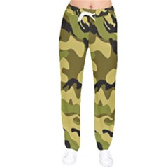 Army Camouflage Texture Women Velvet Drawstring Pants by nateshop