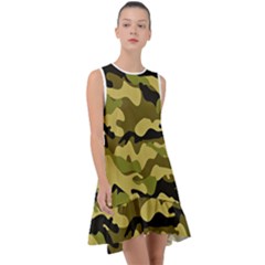 Army Camouflage Texture Frill Swing Dress by nateshop