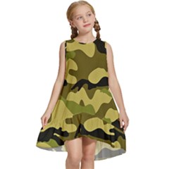 Army Camouflage Texture Kids  Frill Swing Dress by nateshop