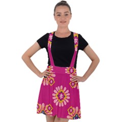 Morroco Velvet Suspender Skater Skirt by nateshop