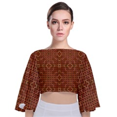 Mosaic (2) Tie Back Butterfly Sleeve Chiffon Top by nateshop