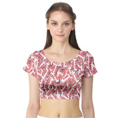 Merry-christmas Short Sleeve Crop Top by nateshop