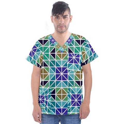 Mosaic 3 Men s V-neck Scrub Top by nateshop