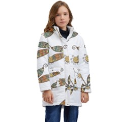 Pattern-35 Kid s Hooded Longline Puffer Jacket by nateshop