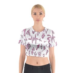 Pink Cotton Crop Top by nateshop