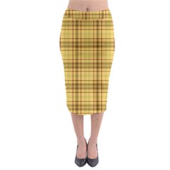 Plaid Midi Pencil Skirt