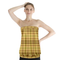 Plaid Strapless Top by nateshop