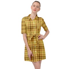 Plaid Belted Shirt Dress by nateshop