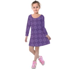 Purple Kids  Long Sleeve Velvet Dress by nateshop