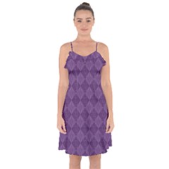 Purple Ruffle Detail Chiffon Dress by nateshop