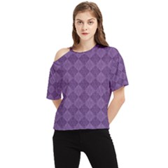 Purple One Shoulder Cut Out Tee by nateshop