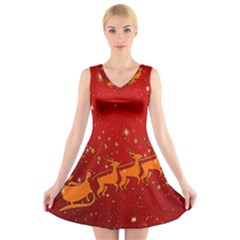 Santa V-neck Sleeveless Dress by nateshop