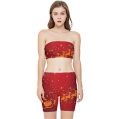 Santa Stretch Shorts And Tube Top Set by nateshop