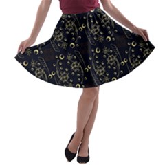 Seamless-pattern A-line Skater Skirt