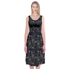 Seamless-pattern Midi Sleeveless Dress by nateshop
