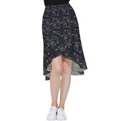 Seamless-pattern Frill Hi Low Chiffon Skirt