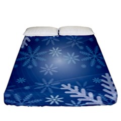 Snowflakes Fitted Sheet (king Size) by nateshop