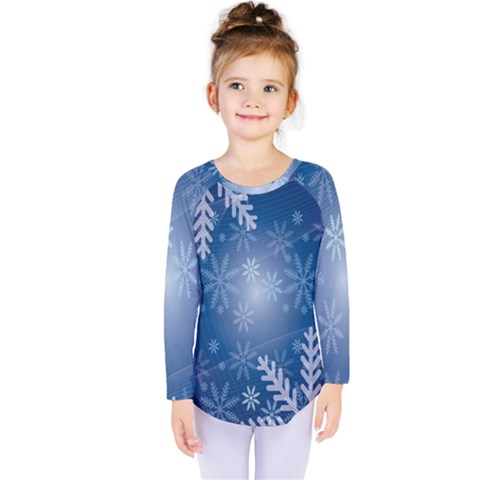 Snowflakes Kids  Long Sleeve Tee by nateshop